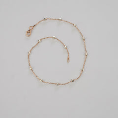 925 Sterling Silver Rosegold Ball Anklet