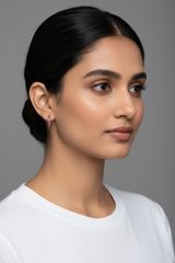 925 Sterling Silver Pink Spark Hoops