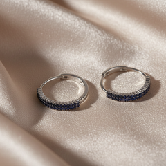 925 Sterling Silver Ocean Spark Hoops