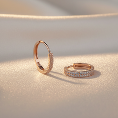 925 Sterling Silver Rosegold Spark Silver Hoops