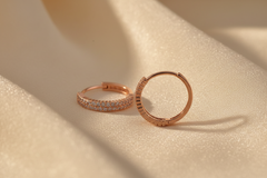 925 Sterling Silver Rosegold Spark Hoops
