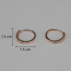 925 Sterling Silver Rosegold Spark Hoops