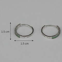 925 Sterling Silver Emerald Glow Hoops