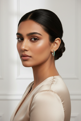 925 Sterling Silver Emerald Glow Hoops