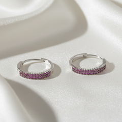 925 Sterling Silver Pink Spark Hoops