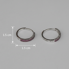 925 Sterling Silver Pink Spark Hoops