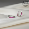 925 Sterling Silver Pink Mini Hoops