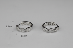 925 Sterling Silver Crystal Crown Hoops