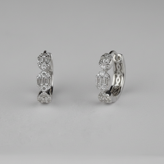 925 Sterling Silver Crystal Crown Hoops