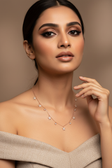 925 Sterling Silver Celeste Sparkle Necklace (Rose Gold)