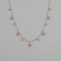 925 Sterling Silver Celeste Sparkle Necklace (Rose Gold)