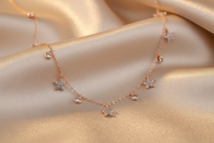 925 Sterling Silver Celeste Sparkle Necklace (Rose Gold)