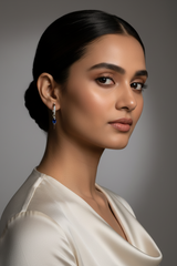 925 Sterling Silver Blue Dagger Hoops