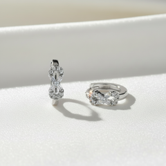 925 Sterling Silver Infinity Zircon Hoop Earrings