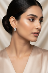 925 Sterling Silver Infinity Zircon Hoop Earrings