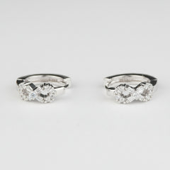 925 Sterling Silver Infinity Zircon Hoop Earrings