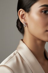 925 Sterling Silver Infinity Zircon Hoop Earrings