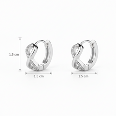 925 Sterling Silver Infinity Zircon Hoop Earrings