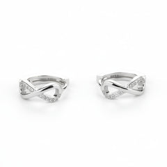 925 Sterling Silver Infinity Zircon Hoop Earrings