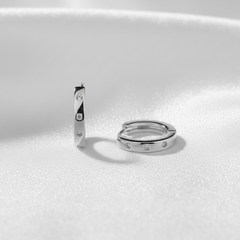925 Sterling Silver Dainty Crystal Huggie Hoop Earrings