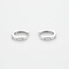 925 Sterling Silver Dainty Crystal Huggie Hoop Earrings