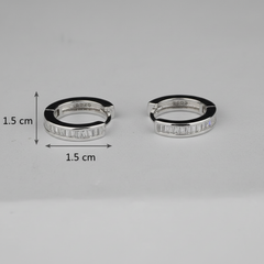925 Sterling Silver Baguette Crystal Huggie Hoop Earrings