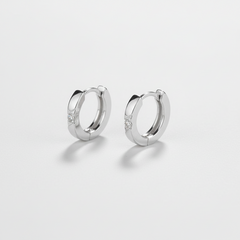 925 Sterling Silver Solitaire Crystal Hoop Earrings