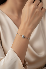 925 Sterling Silver Zircon Halo Bracelet