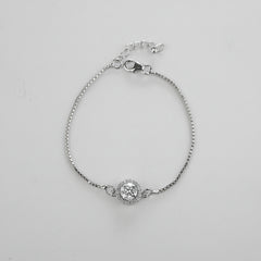 925 Sterling Silver Zircon Halo Bracelet