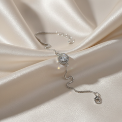 925 Sterling Silver Zircon Halo Bracelet