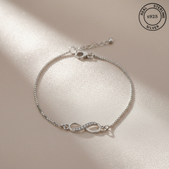 925 Sterling Silver Infinity Bracelet