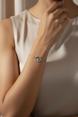 925 Sterling Silver Swan Zircon Bracelet