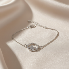 925 Sterling Silver Swan Zircon Bracelet