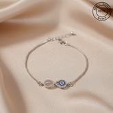 925 Sterling Silver Infinity Evil Eye Bracelet
