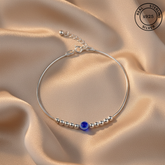 925 Sterling Silver Beaded Evil Eye Bracelet
