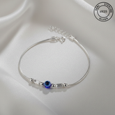 925 Sterling Silver Geometry Evil Eye Bracelet