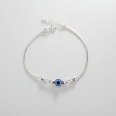 925 Sterling Silver Geometry Evil Eye Bracelet