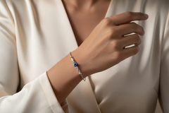 925 Sterling Silver Geometry Evil Eye Bracelet