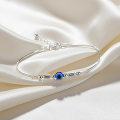 925 Sterling Silver Geometry Evil Eye Bracelet