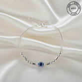 925 Sterling Silver Beaded Evil Eye Bracelet