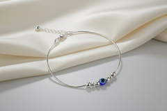 925 Sterling Silver Beaded Evil Eye Bracelet