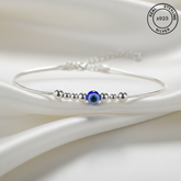 925 Sterling Silver Beaded Evil Eye Bracelet