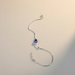 925 Sterling Silver Minimal Evil Eye Bracelet