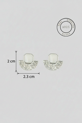 Silver Mother Of Pearl Textured Studs