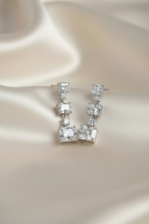 Silver Dazzling Zircon Danglers