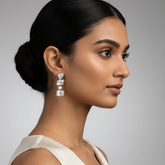 Silver Dazzling Zircon Danglers