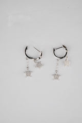 Silver Celestial Charm Duo hoops