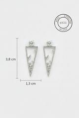 Silver Sleek Triangular Danglers