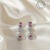 Silver Rani Pink Danglers