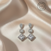 Silver Zircon Love Danglers